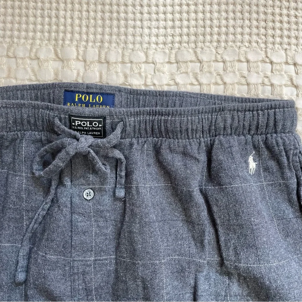 Polo Ralph Lauren‎ Pajama Pants Sleepwear Gray Grid Flannel XL